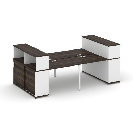 Concept Рабочая станция с опорными шкафами-купе с надставкой низ. CN.DRS-281   2800х1480х1140