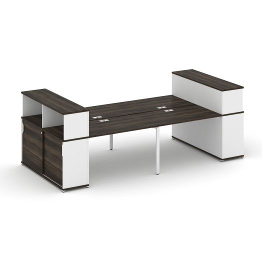 Concept Рабочая станция с опорными шкафами-купе с надставкой низ. CN.DRS-282   3200х1480х1140