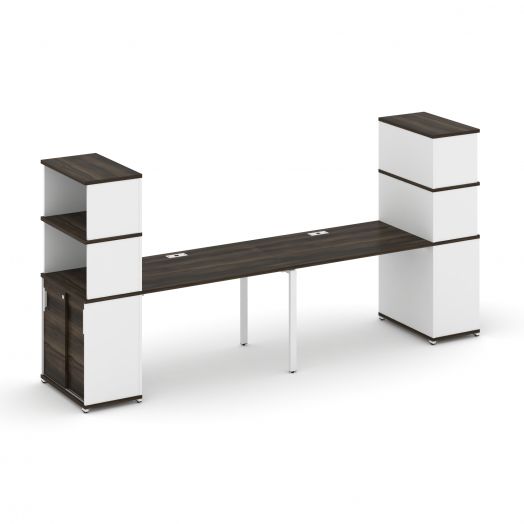 Concept Рабочая станция с опорными шкафом-купе с надставкой выс. CN.ORS-242   3200х720х1530