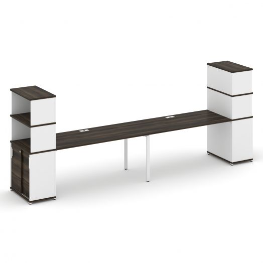 Concept Рабочая станция с опорными шкафом-купе с надставкой выс. CN.ORS-244   4000х720х1530