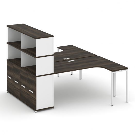 Concept Рабочая станция с опорным распаш. шкафом с надставкой выс. CN.DS-216   2000х1480х1530