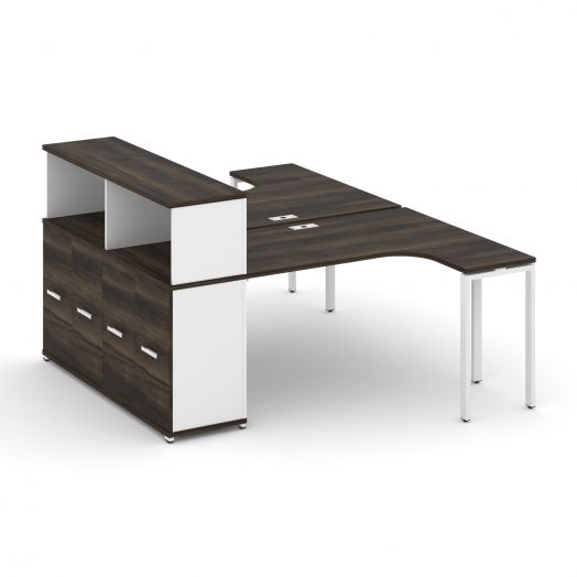 Concept Рабочая станция с опорным распаш. шкафом с надставкой низ. CN.DS-213   1800х1480х1140