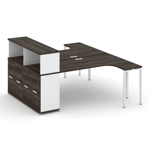 Concept Рабочая станция с опорным распаш. шкафом с надставкой низ. CN.DS-214   2000х1480х1140