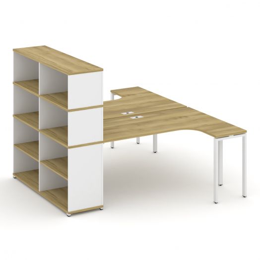 Concept Рабочая станция с опорным стеллажом с надставкой выс. CN.DS-208  2000х1480х1530