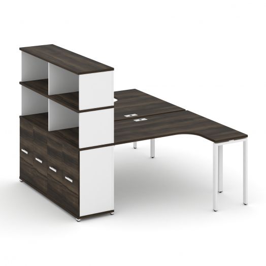 Concept Рабочая станция с опорным шкафом-купе с надставкой выс. CN.DS-221   1800х1480х1530