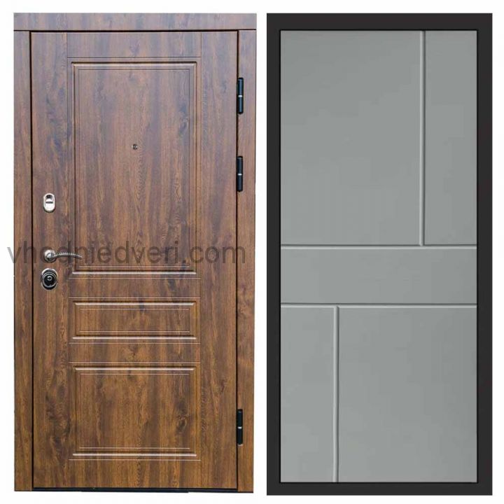 Входная дверь Termo-door Орегон Дуб - Горизонт Грей софт