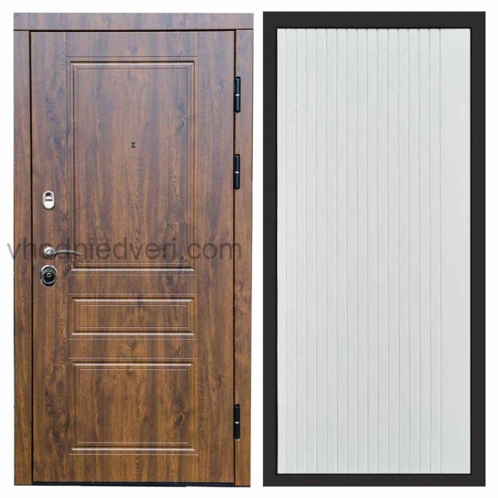 Входная дверь Termo-door Орегон Дуб - FLAT Белый софт