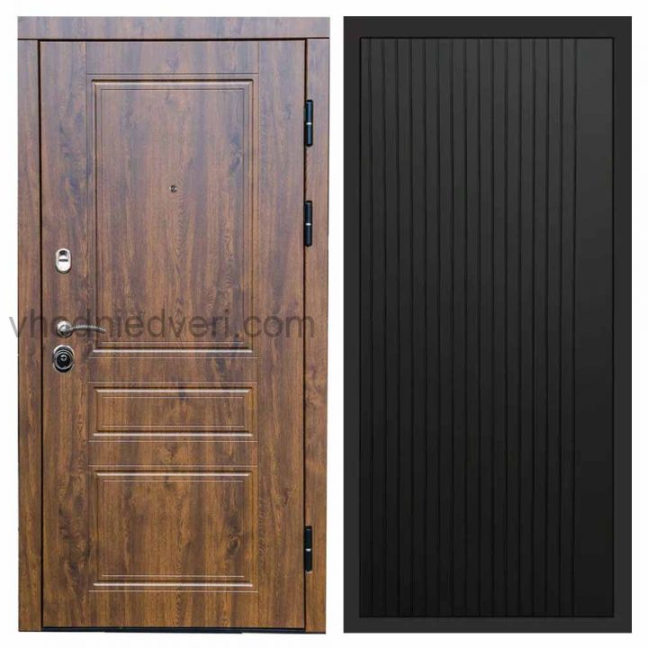 Входная дверь Termo-door Орегон Дуб - FLAT Черный кварц