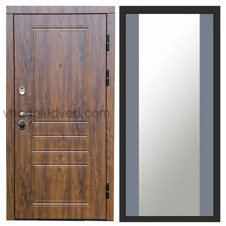 Входная дверь Termo-door Орегон Дуб - Зеркало Грей софт