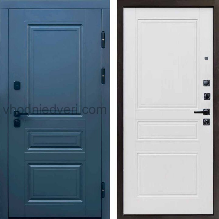 Входная дверь Termo-door Орегон Графит - Классика Белое дерево