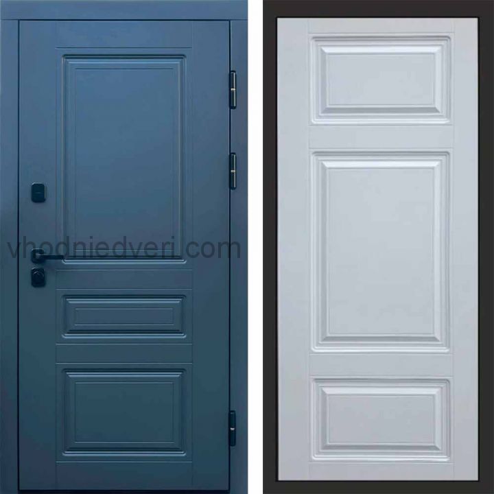 Входная дверь Termo-door Орегон Графит - Лион Белый софт