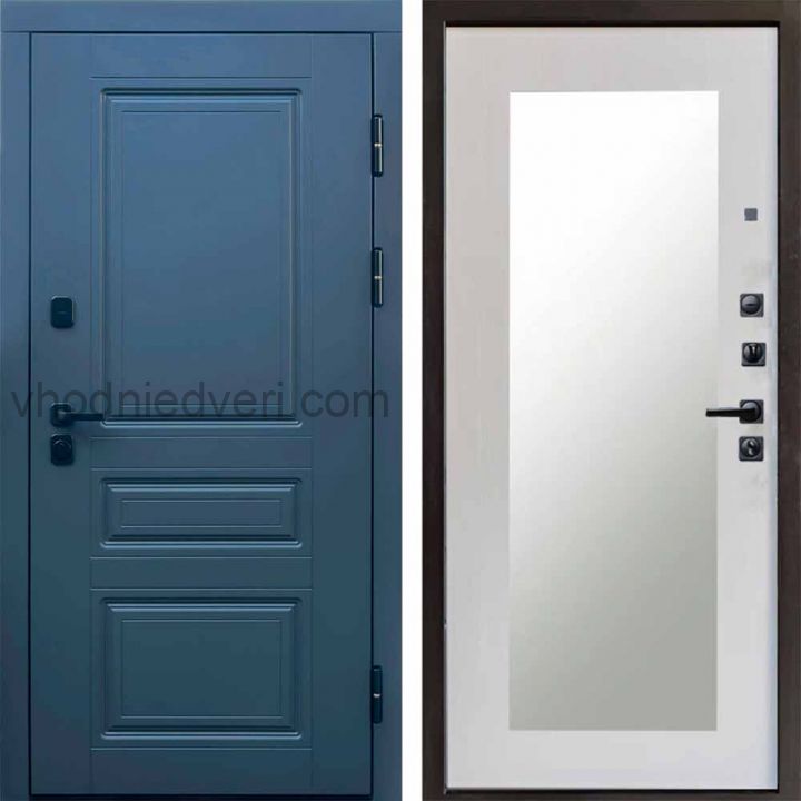 Входная дверь Termo-door Орегон Графит - Зеркало триумф Лиственница