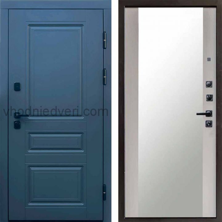 Входная дверь Termo-door Орегон Графит - Зеркало Лиственница