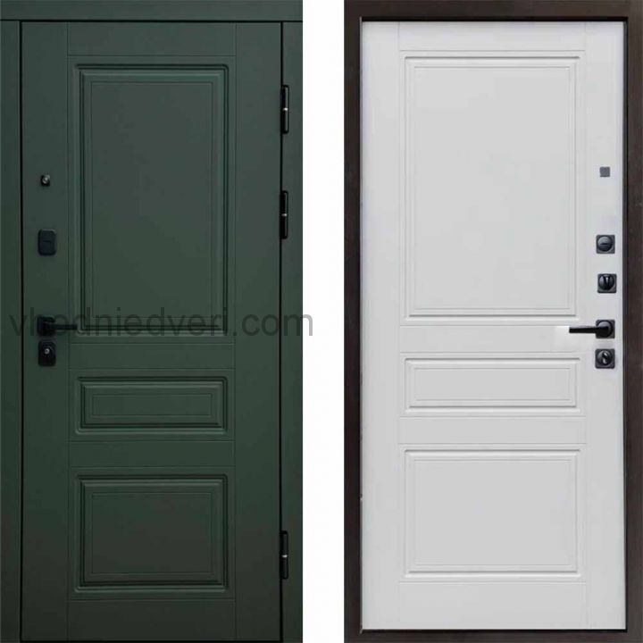 Входная дверь Termo-door Орегон Грин - Классик Белый софт