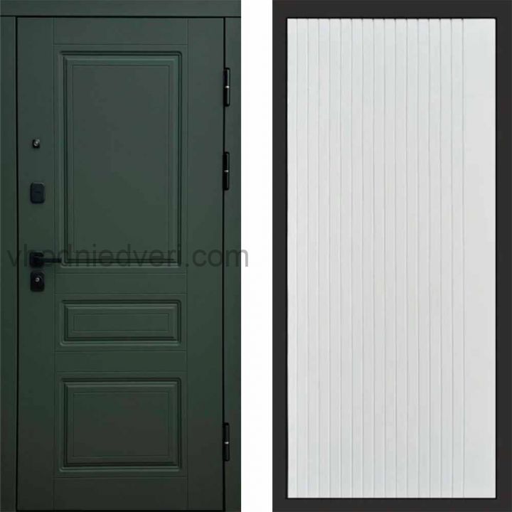 Входная дверь Termo-door Орегон Грин - FLAT Белый софт