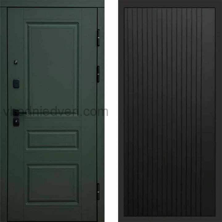 Входная дверь Termo-door Орегон Грин - FLAT Черный кварц