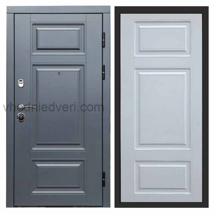 Входная дверь Termo-door Премиум Грей - Лион Белый софт