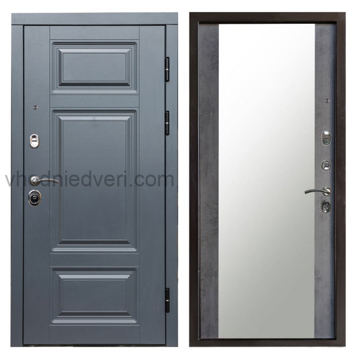 Входная дверь Termo-door Премиум Грей - Зеркало Бетон темный