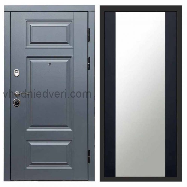 Входная дверь Termo-door Премиум Грей - Зеркало Черный кварц+тонировка