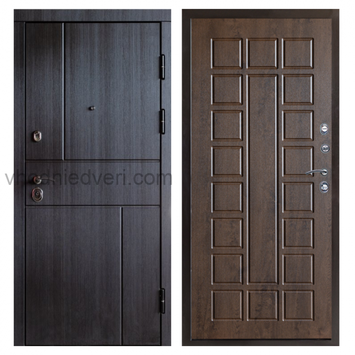 Входная дверь Termo-door Вертикаль Венге - Престиж Дуб