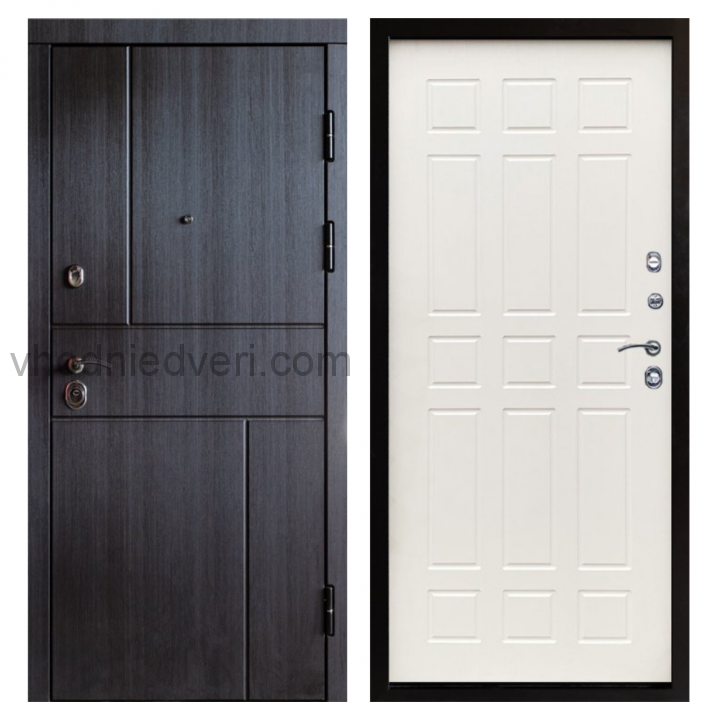 Входная дверь Termo-door Вертикаль Венге - Спарта Белое дерево
