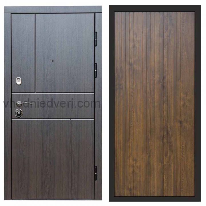 Входная дверь Termo-door Вертикаль Венге - FLAT Дуб