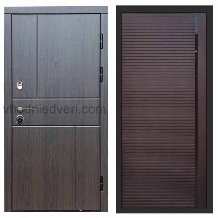 Входная дверь Termo-door Вертикаль Венге - Porte Шоколад