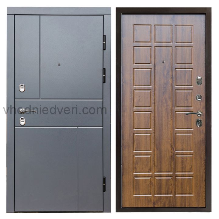 Входная дверь Termo-door Вертикаль Грей - Престиж Дуб