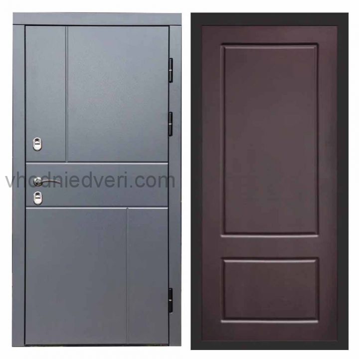 Входная дверь Termo-door Вертикаль Грей - Марсель Шоколад