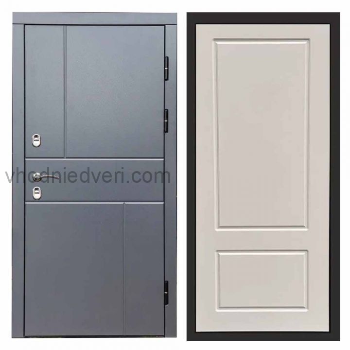 Входная дверь Termo-door Вертикаль Грей - Марсель Слоновая кость