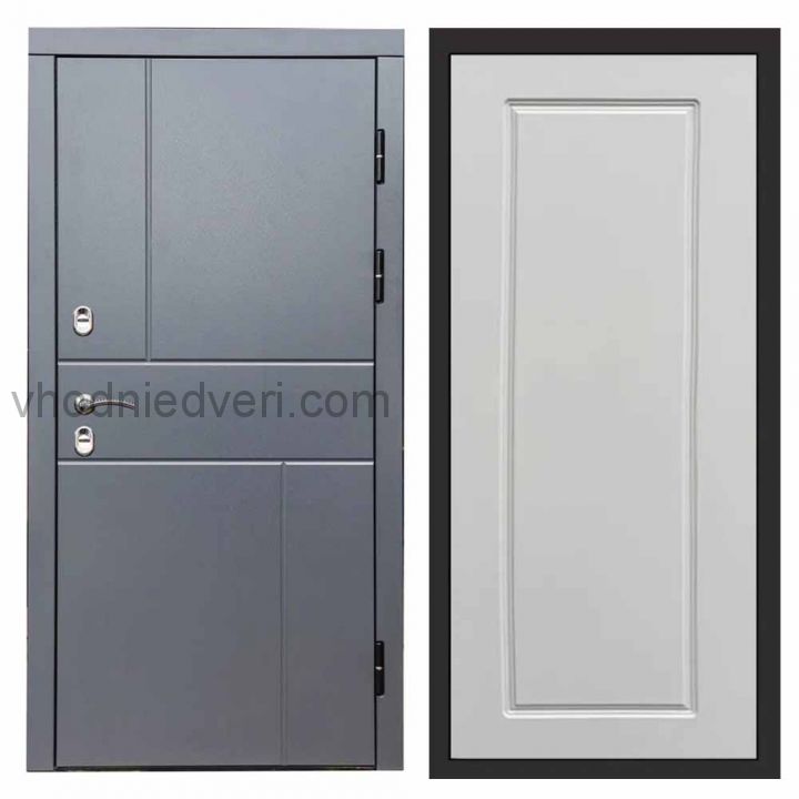 Входная дверь Termo-door Вертикаль Грей - Гранд Слоновая кость