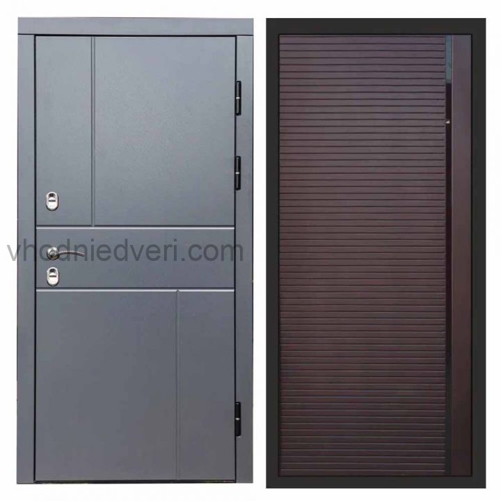 Входная дверь Termo-door Вертикаль Грей - Porte Шоколад