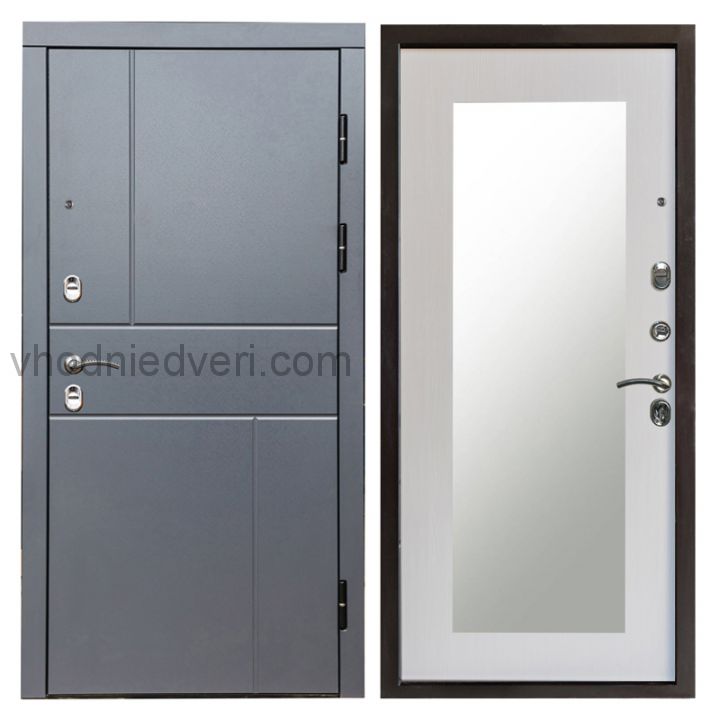 Входная дверь Termo-door Вертикаль Грей - Зеркало триумф Лиственница