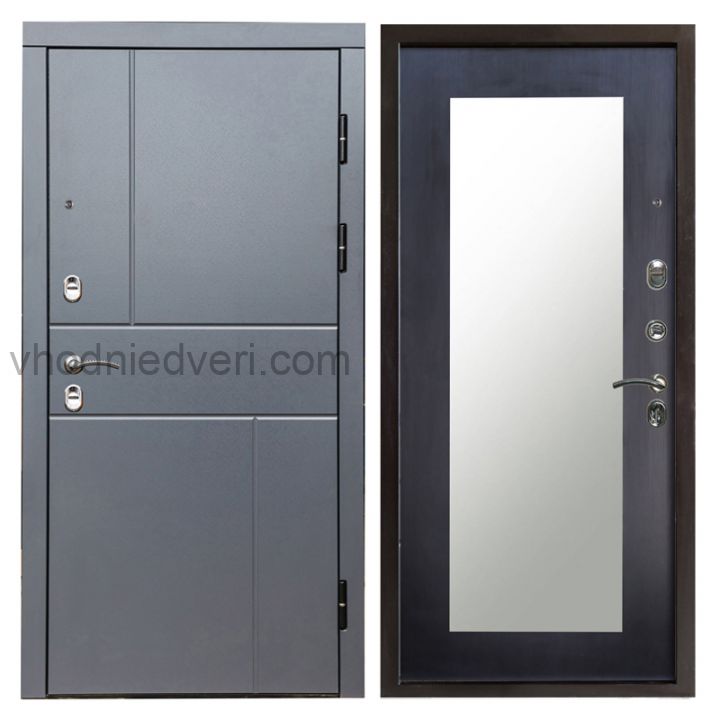 Входная дверь Termo-door Вертикаль Грей - Зеркало триумф Венге
