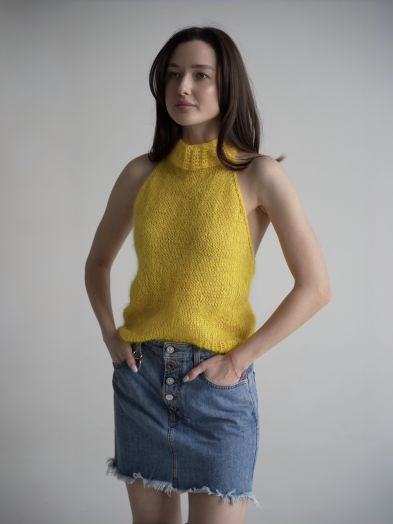 Паутинка из шелка желтая