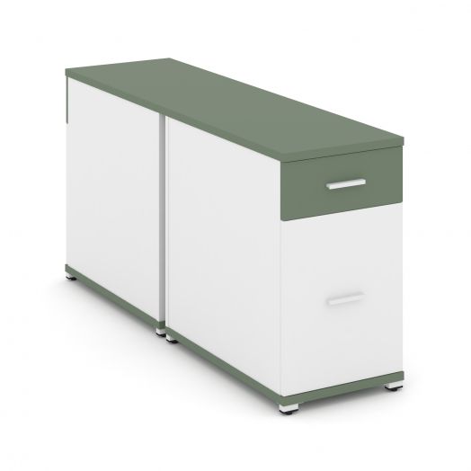 Concept Тумба двухсторонняя опорнаяприставная 1 ящ.+1 распаш. фасад CN.DTGO-005   420х1480х750