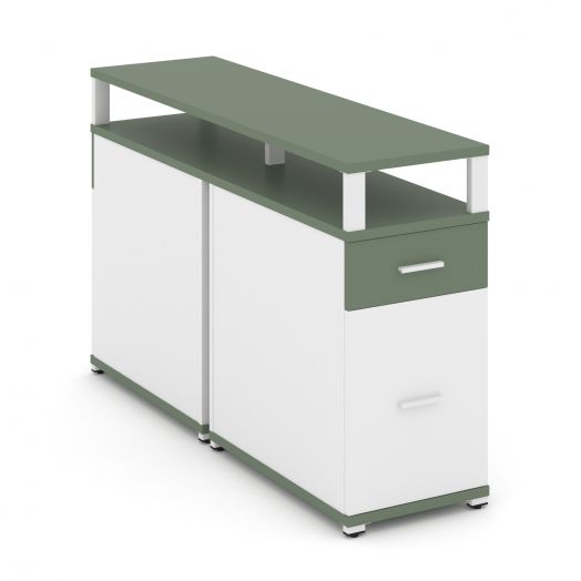 Concept Тумба двухсторонняя опорнаяприставная 1 ящ.+1 распаш. фасад с надставкой. CN.DTGO-006   420х1480х917