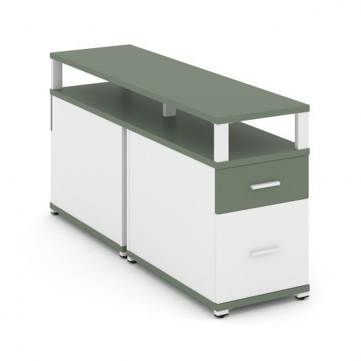 Concept Тумба двухсторонняя приставная 1 ящ.+1 распаш. фасад с надставкой. CN.DTGP-002   420х1480х750