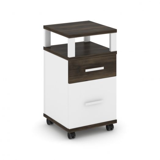 Concept Тумба мобильная 1 ящ.+1 распаш. фасад с надставкой CN.TUM-010   420х420х782