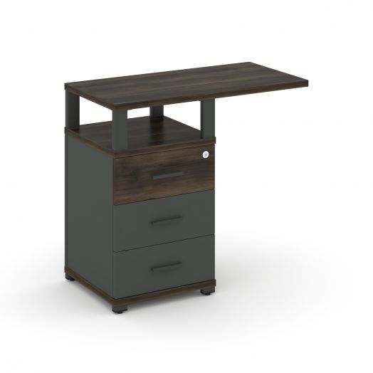 Concept Тумба приставная узкая 3 ящ. со свесом. с надставкой широкой CN.TUS-002   836х420х750