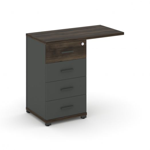 Concept Тумба приставная узкая со свесом 4 ящ. CN.TUS-001   836х420х750