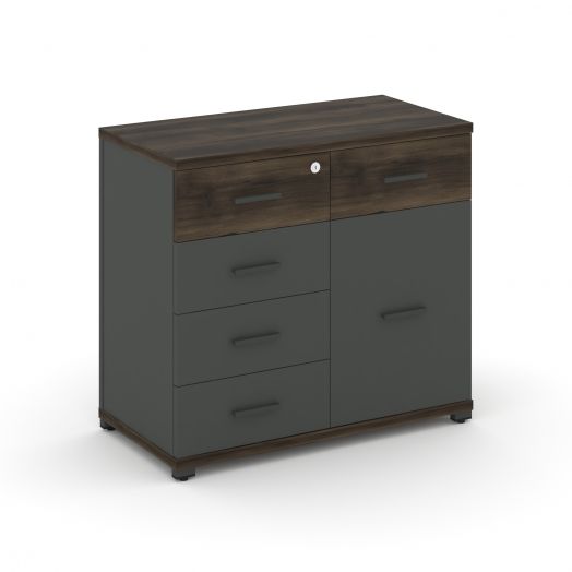 Concept Тумба приставная широкая 5 ящ.+1 распаш. фасад CN.TSP-016   836х420х750