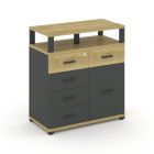 Concept Тумба приставная широкая 5 ящ.+1 распаш. фасад с надставкой  CN.TSP-016   836х420х916