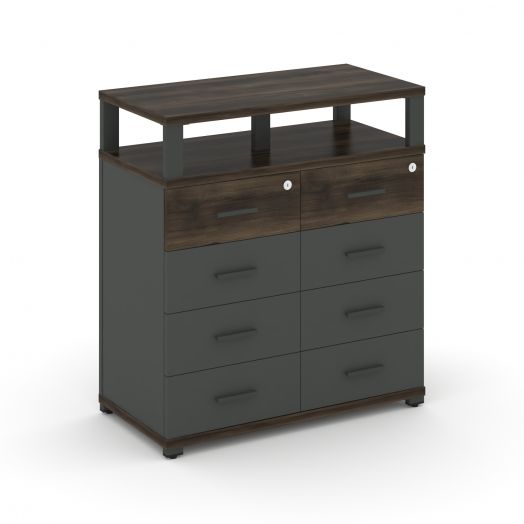 Concept Тумба приставная широкая 8 ящ. с надставкой  CN.TSP-013   836х420х917