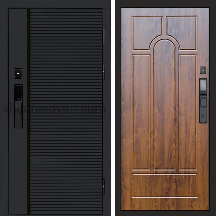 Входная дверь Termo-door BLACK LINE с электрозамком - Арка Дуб