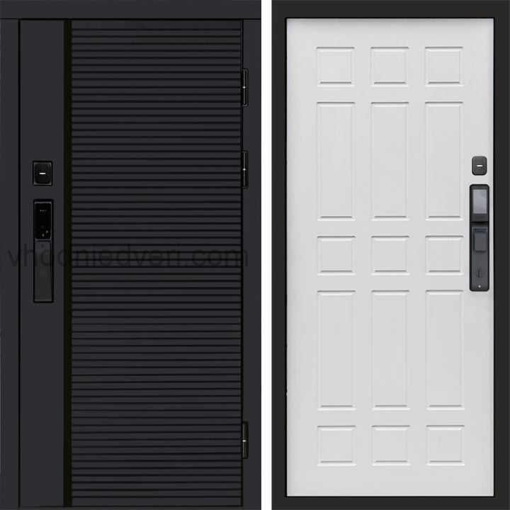 Входная дверь Termo-door BLACK LINE с электрозамком - Спарта Белое дерево