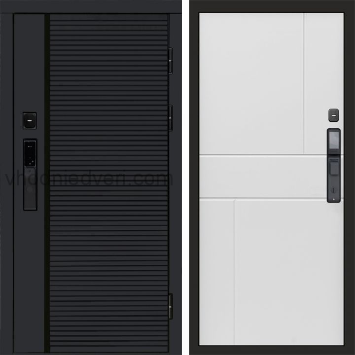 Входная дверь Termo-door BLACK LINE с электрозамком - Горизонт Белый
