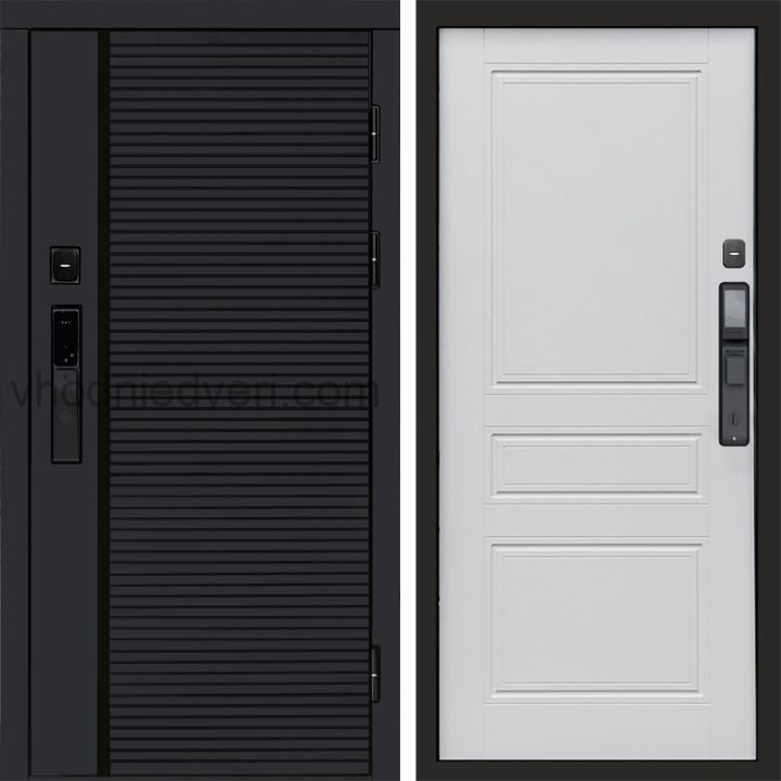 Входная дверь Termo-door BLACK LINE с электрозамком - Классика Белый софт
