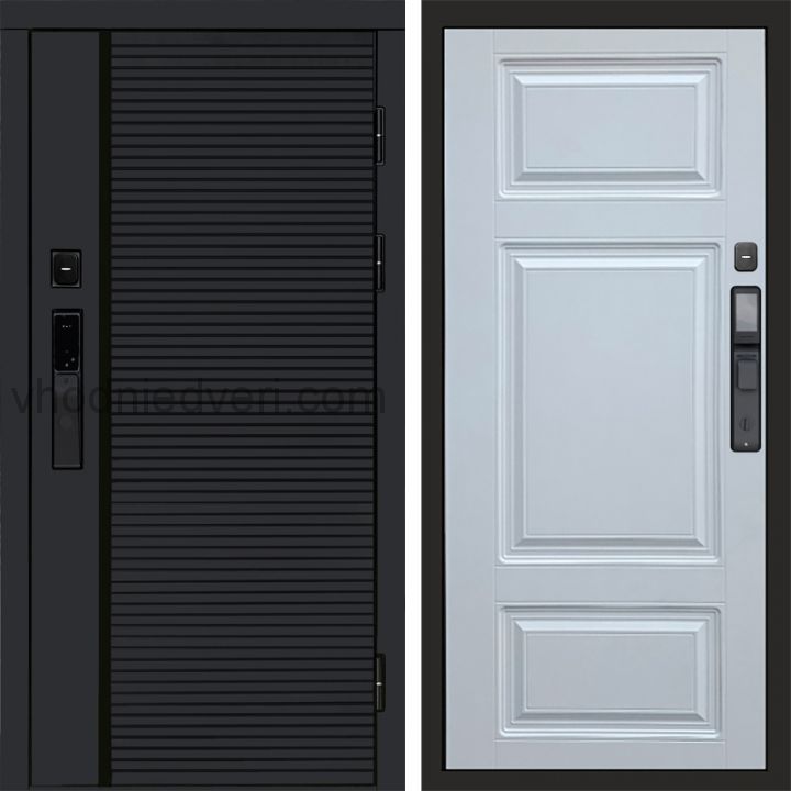 Входная дверь Termo-door BLACK LINE с электрозамком - Лион Белый софт