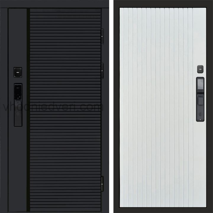 Входная дверь Termo-door BLACK LINE с электрозамком - Flat Белый софт